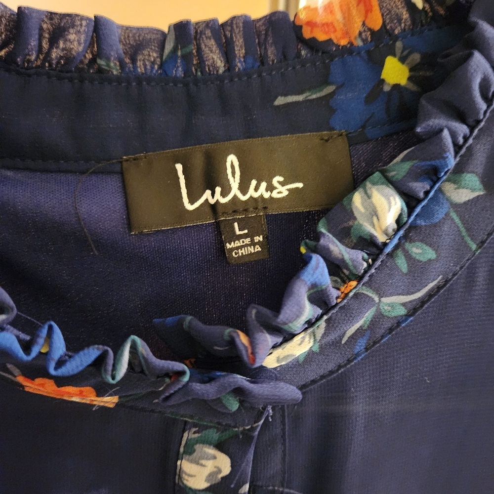 Navy Dress with Flowers